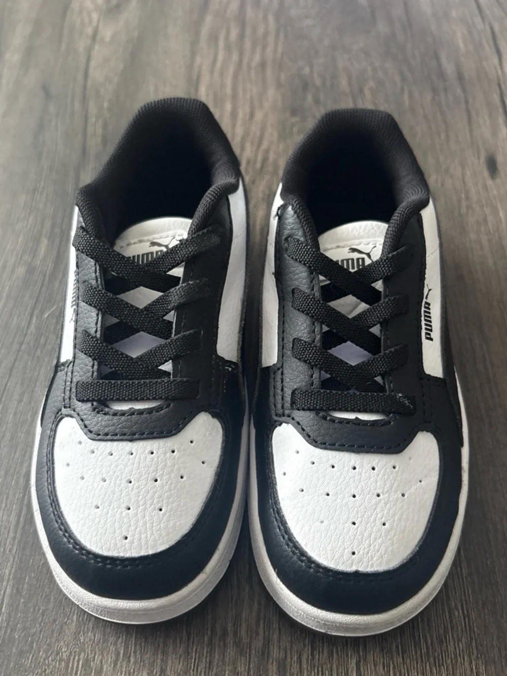 Puma Kids Black and White Low-Top Sneakers